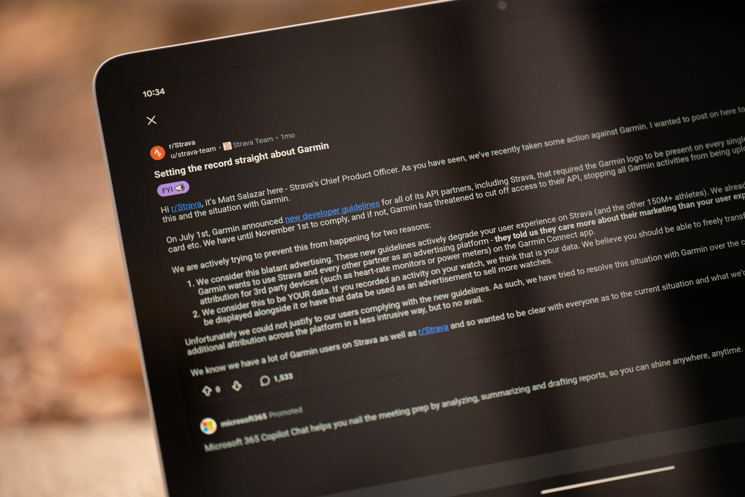 Strava posts on Reddit