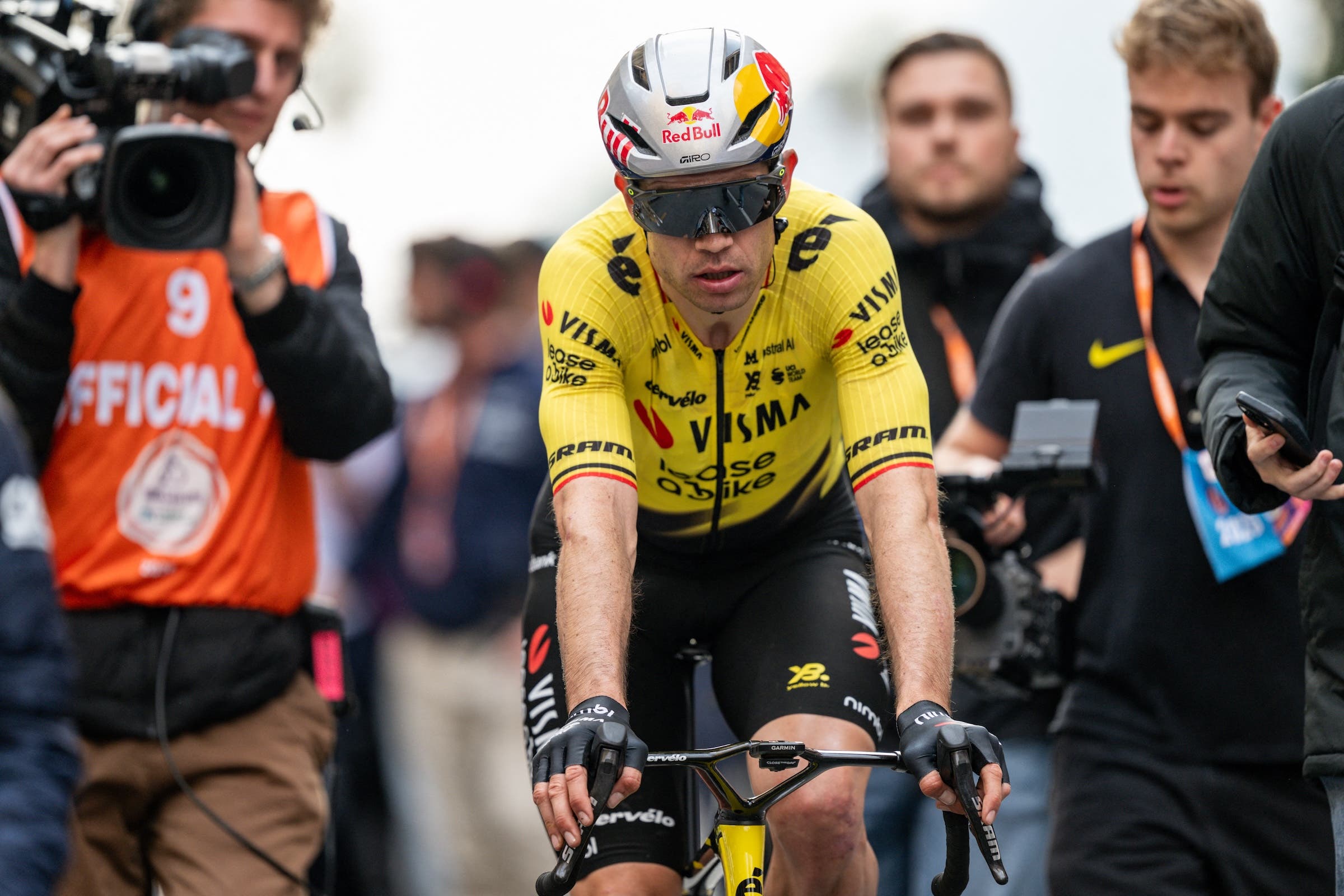 Wout van Aert was third in Milan-San Remo, showing he has made a very quick return from a fracture in early January (Photo: David Pintens / Belga Mag via AFP)