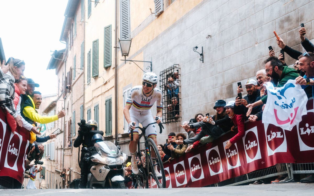Pogačar opened his season in the only way he knows how at Strade Bianche.