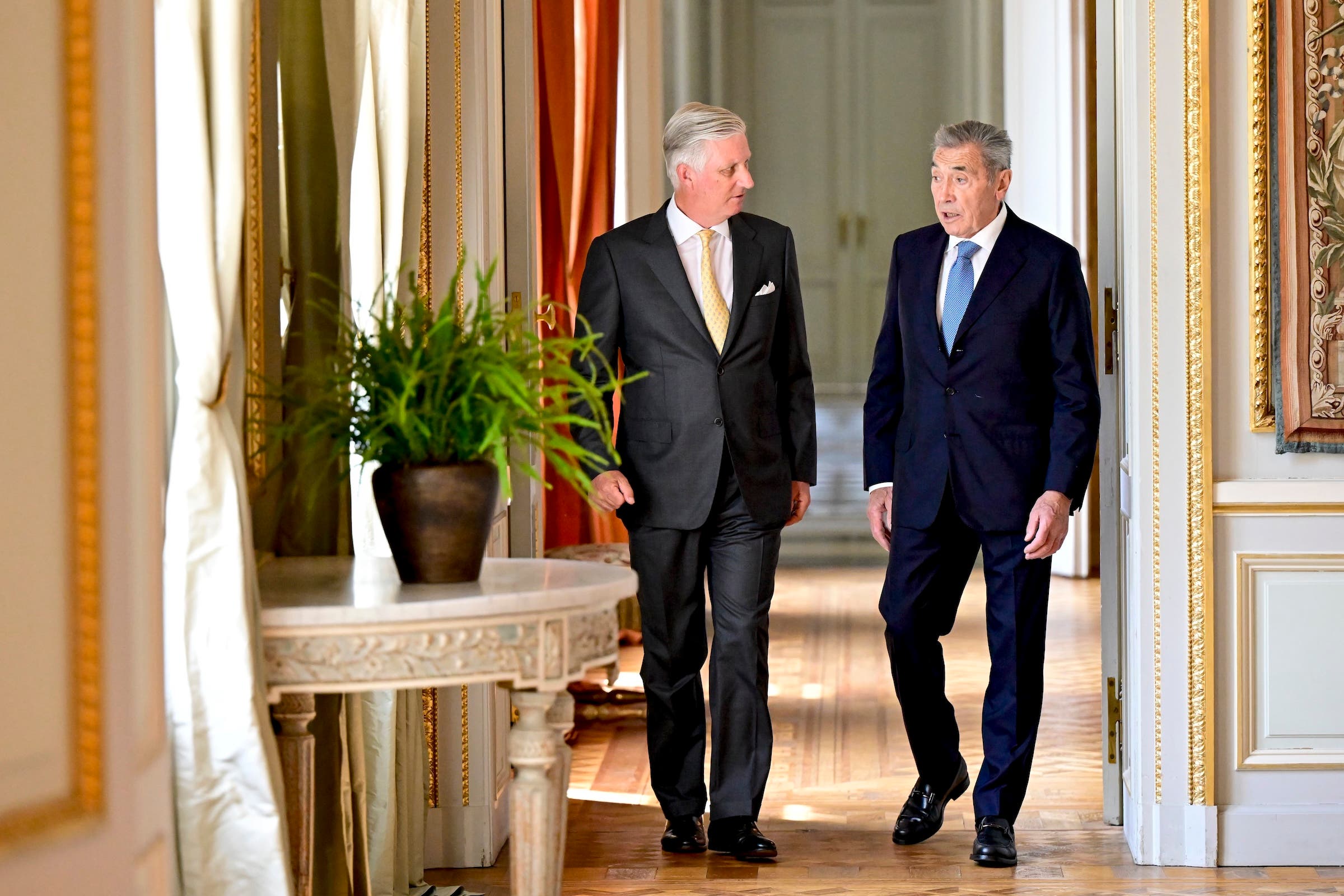 King Philippe meets Eddy Merckx on the occasion of his 80th birthday on June 12, 2025 in Brussels, Belgium (Photo: Dirk Waem / Pool / Photonews via Getty Images)