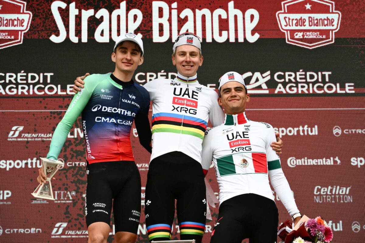 The king and two princes: Pogačar, Seixas, Del Toro went 1-2-3 at Strade Bianche.