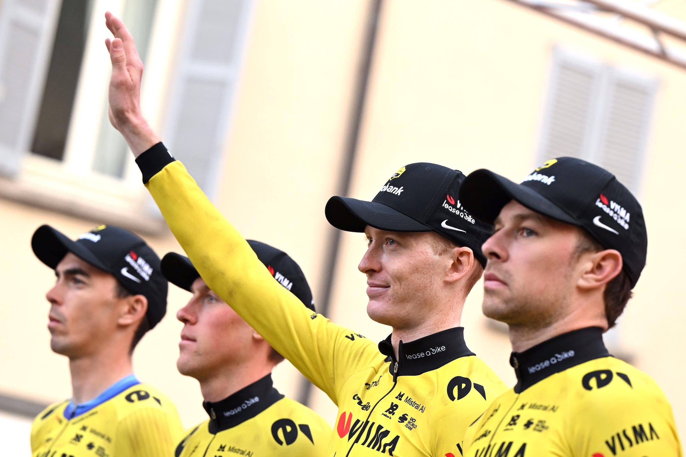 American rider Matteo Jorgenson during the team presentation at Milan - San Remo (Photo: Dario Belingheri/Getty Images)