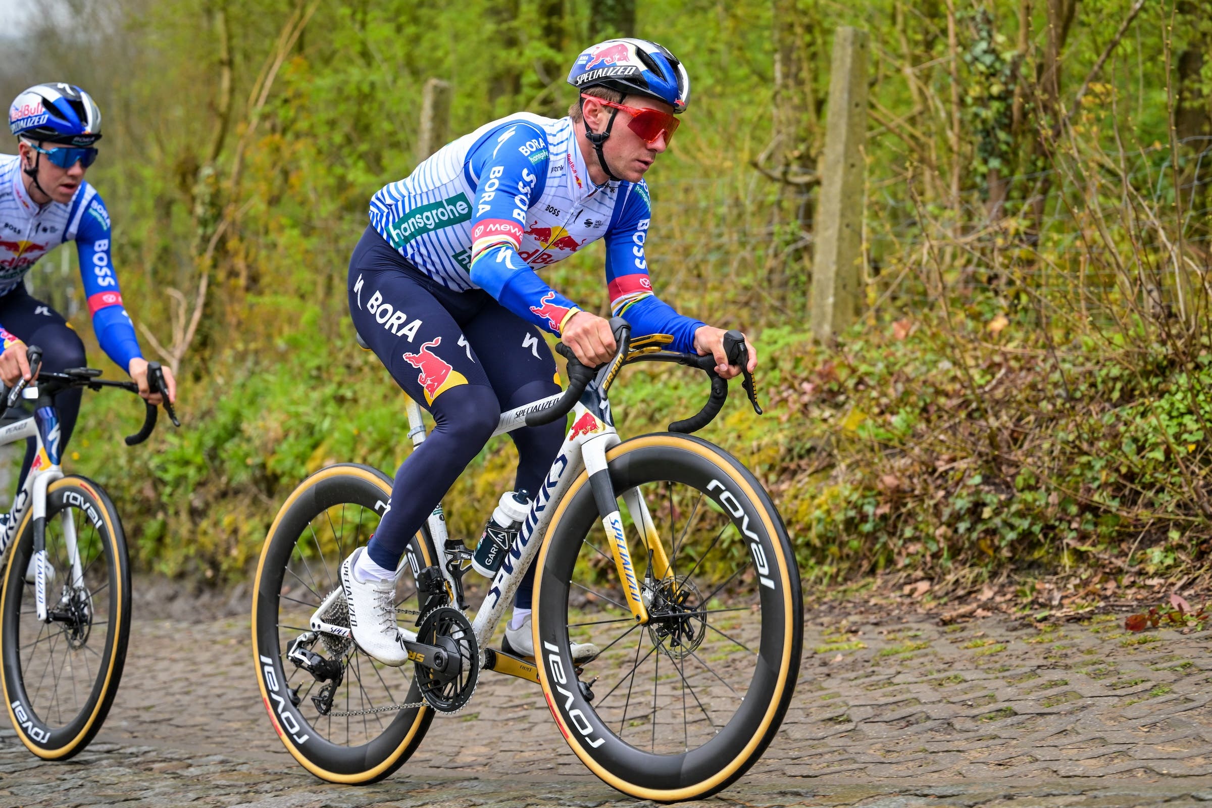 Remco Evenepoel (Red Bull-Bora-Hansgrohe) recons the Tour of Flanders course Thursday April 2. (Photo: David Pintens / Belga Mag via AFP)