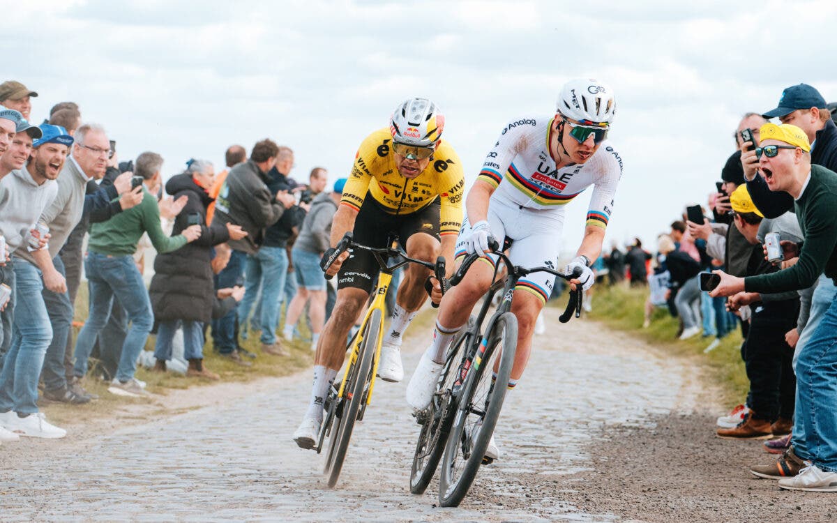 Van Aert topped his career when he beat Pogačar at Paris-Roubaix.