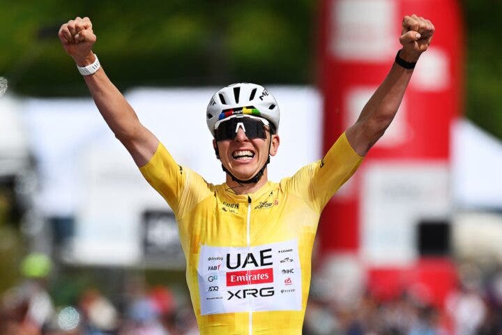Tadej Pogačar wins the final stage plus the overall in the Tour de Romandie (Photo: Dario Belingheri/Getty Images)