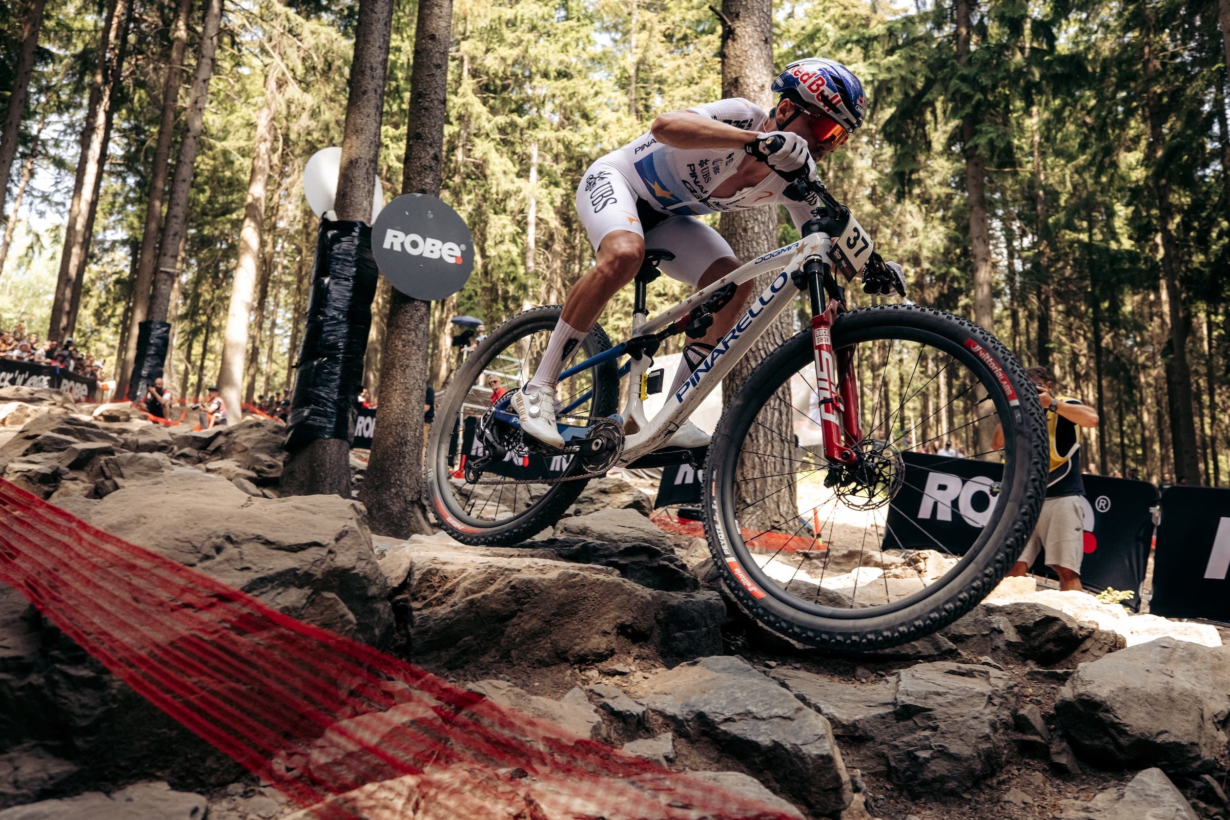 Tom Pidcock on the way to winning the UCI Mountain Bike World Cup Cross Country XCO Men Elite in Nové Město, Czech Republic. (Photo: Piotr Staron/Getty Images)
