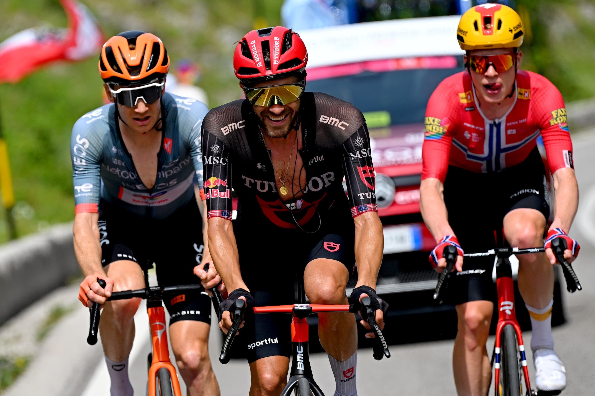 US rider Larry Warbasse (center) was in the day's break with Andreas Leknessund (Photo: Tim de Waele/Getty Images)