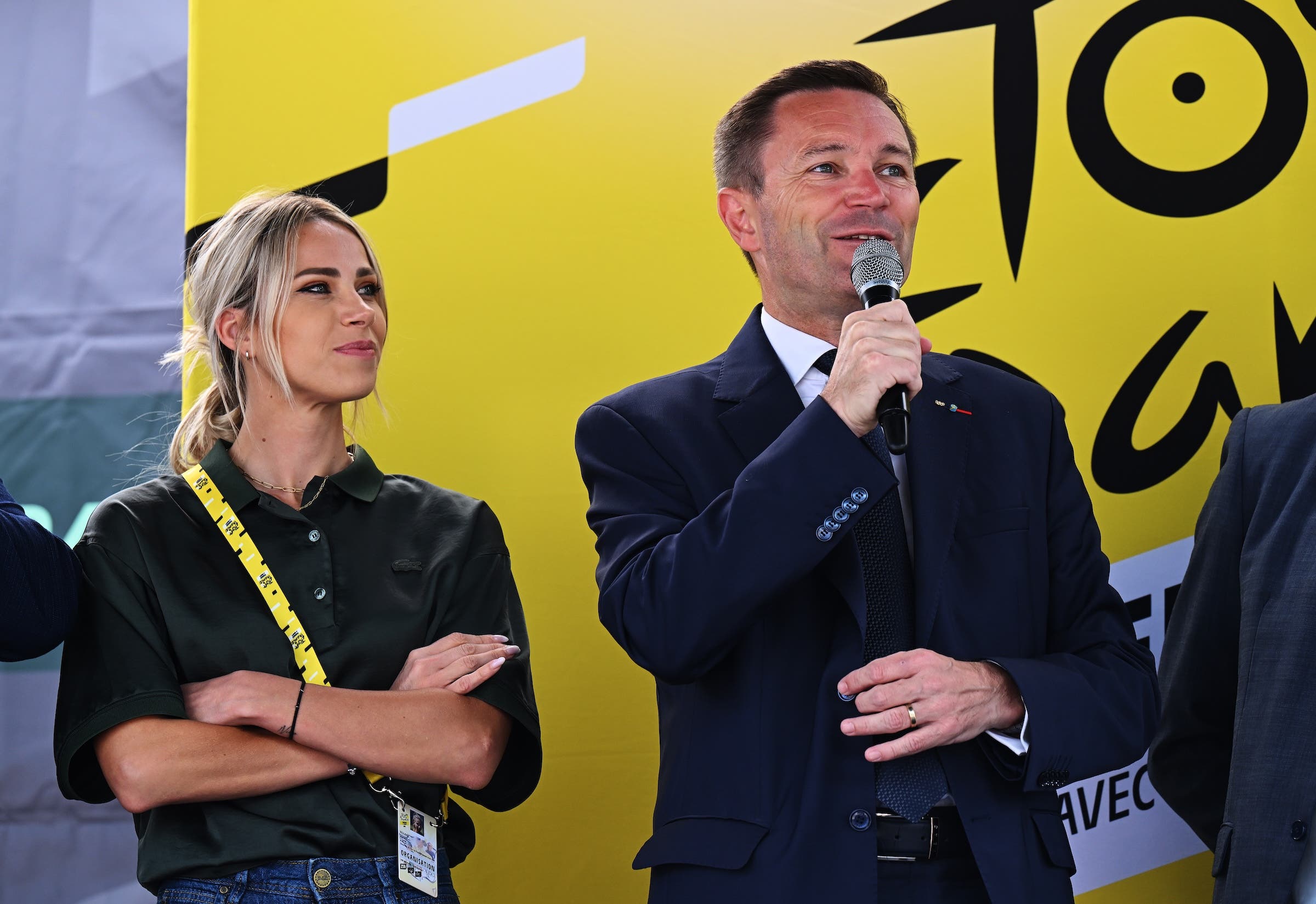 David Lappartient with Marion Rousse, race director of the Tour de France Femmes. The women's racing scene has become more balanced than when it was dominated by SD Worx-Protime (Photo: Szymon Gruchalski/Getty Images)