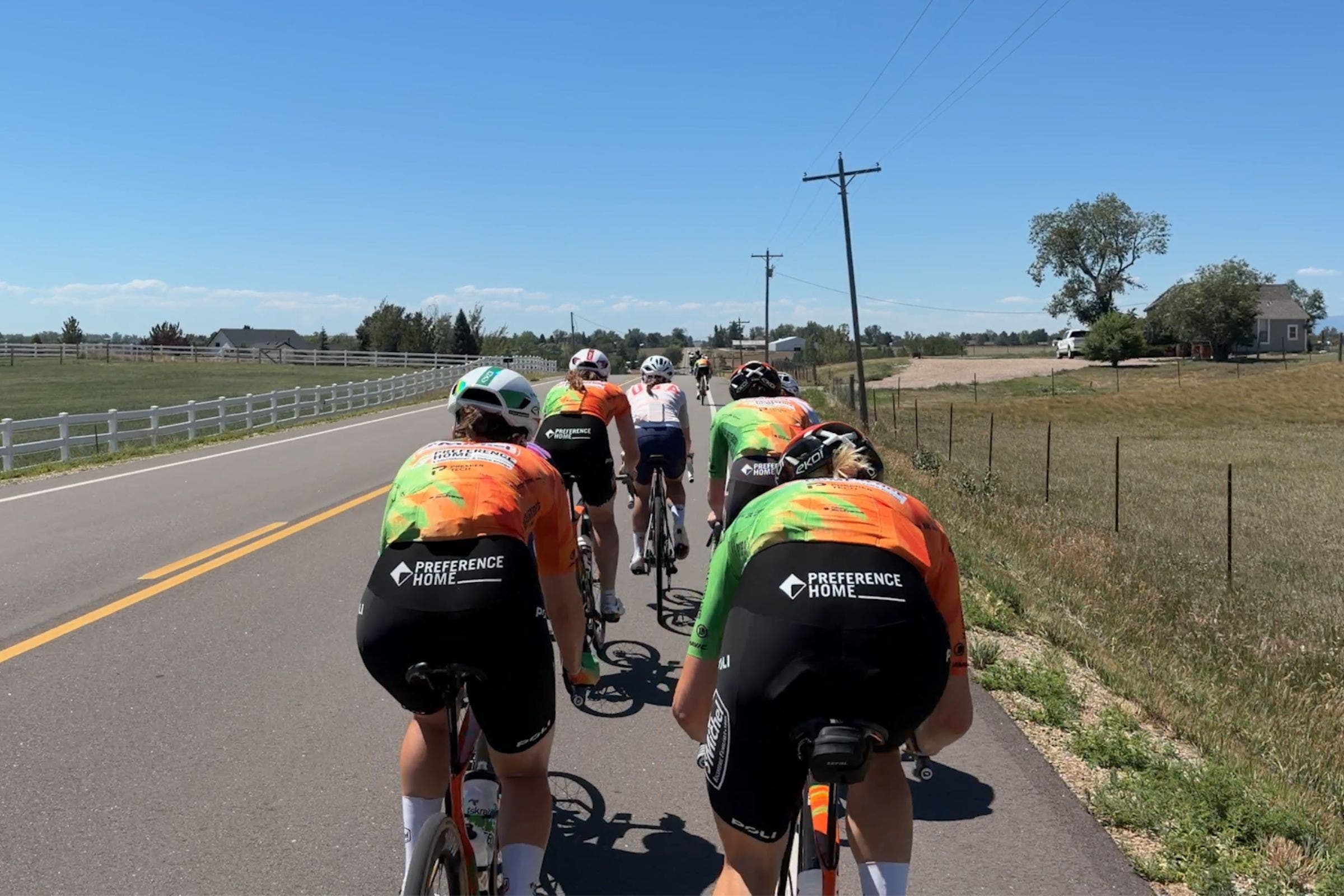 St. Michel riders preparing for the Tour de France Femmes at a training camp in Boulder, Colorado