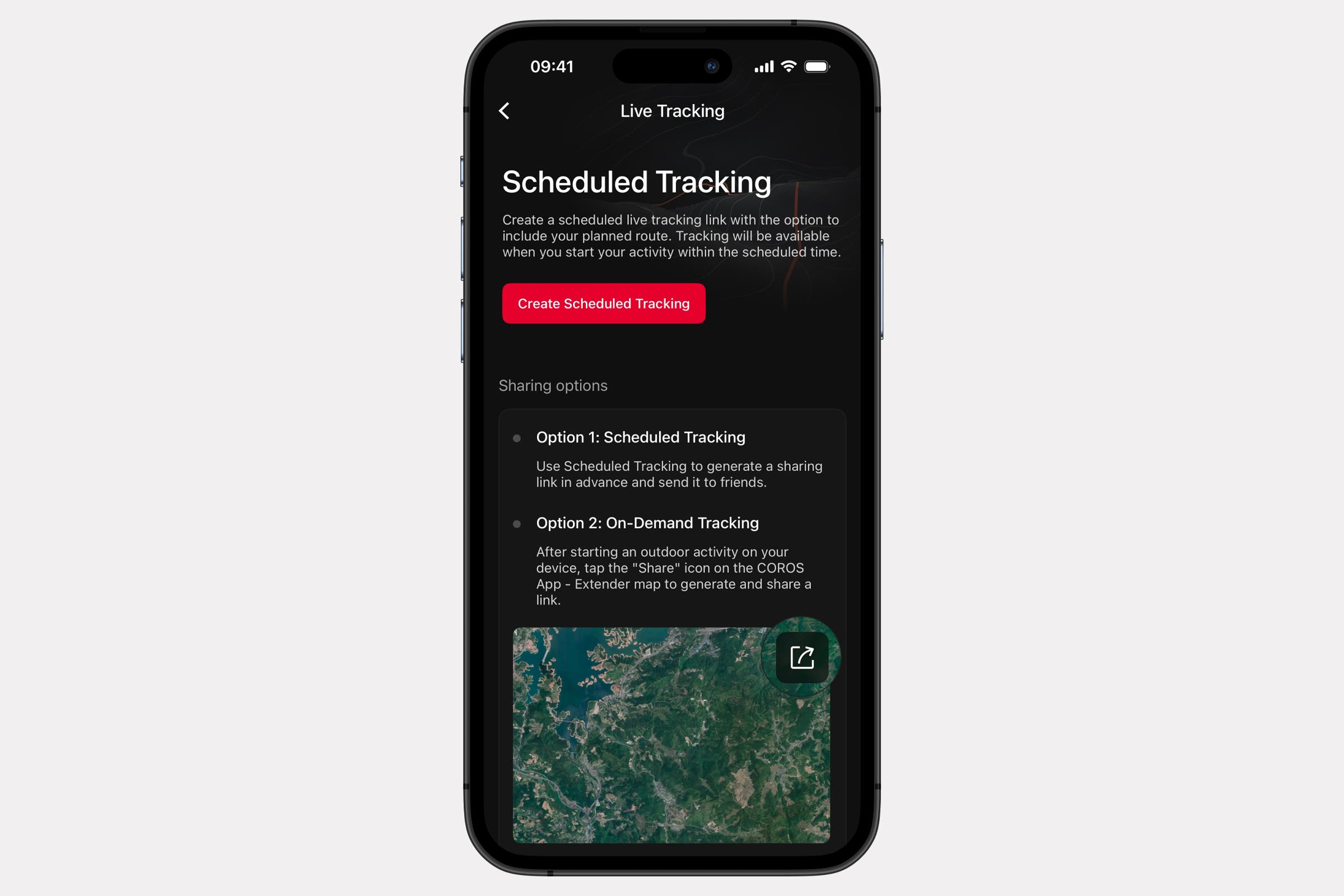 Coros scheduled Live Tracking