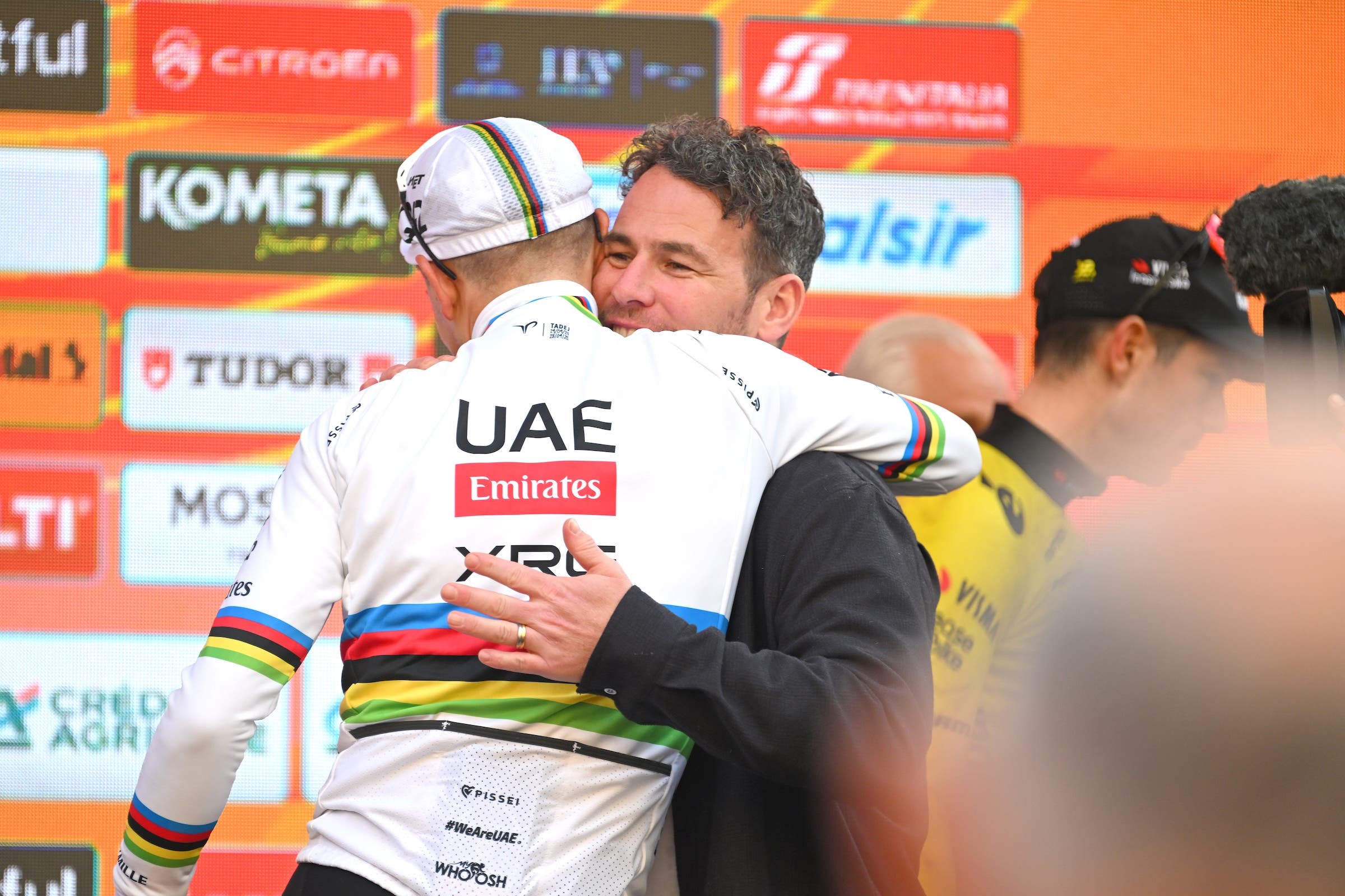 It was hugs at Milan San Remo but will Cavendish be still feting Pogačar's success by the end of next year's Tour? (Photo: Tim de Waele/Getty Images)