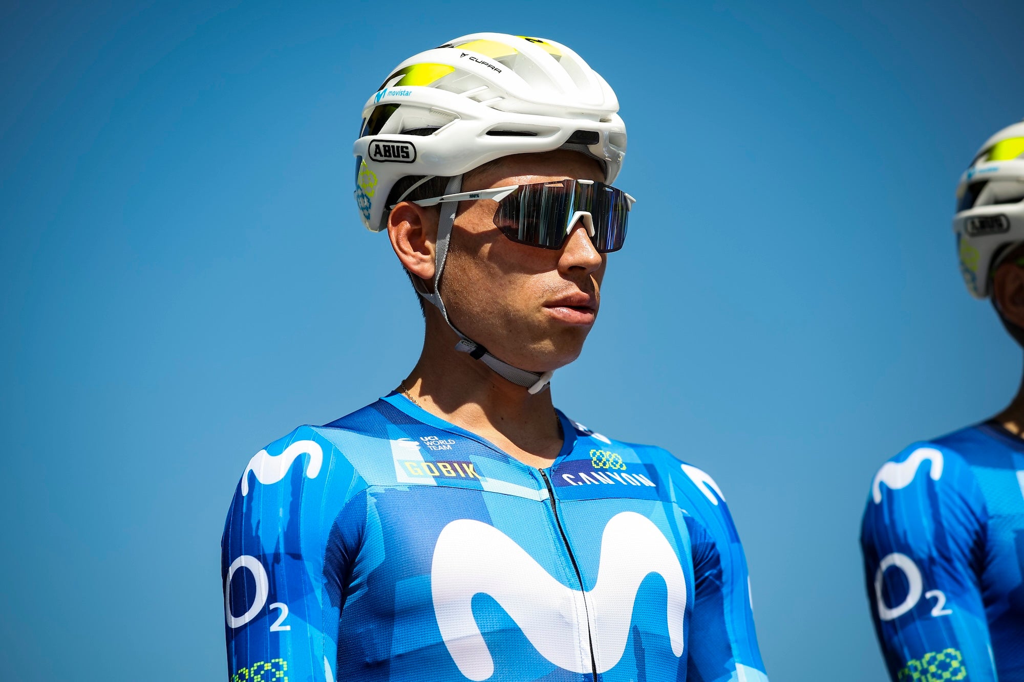 Einer Rubio of Movistar Team competes during Stage 3, Granollers to Les Angles (195.5 km), of the Tour de France 2026, UCI World Tour cycling event on July 6, 2026, in Granollers, Spain. (Photo by Gongora/NurPhoto via Getty Images)