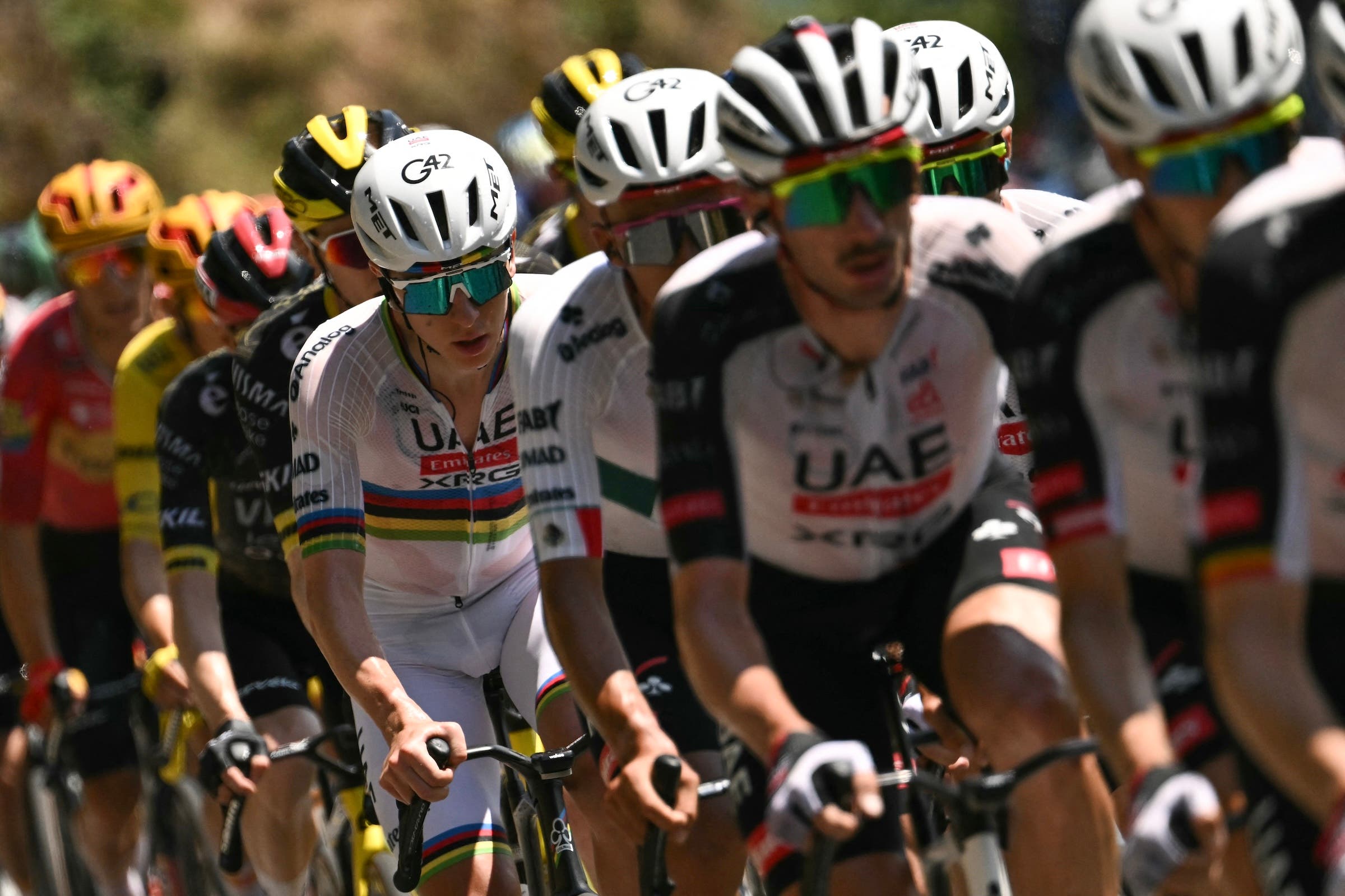 UAE Team Emirates - XRG's Slovenian rider Tadej Pogačar grabbed the yellow jersey but would have preferred to have waited (Photo: Jeff Pachoud / AFP)