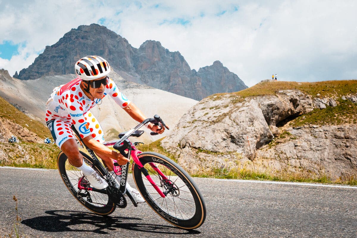 Richard Carapaz on the Galibier at the Tour de France.