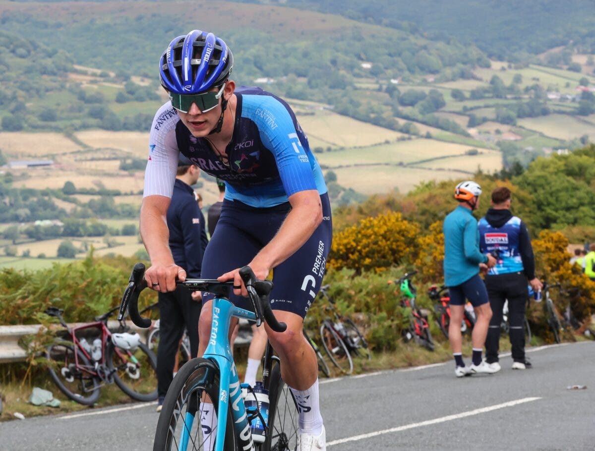 Finlay Tarling in action at last year's Tour of Britain (Photo: Huw Fairclough/Getty Images)