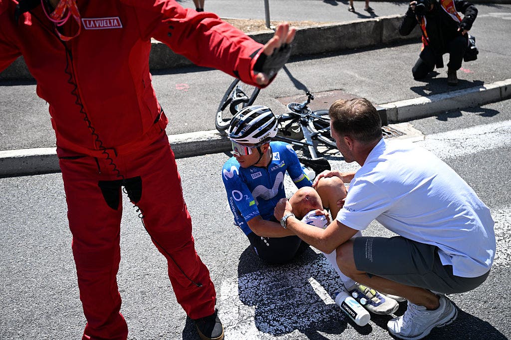 Uijtdebroeks suffered injuries across his arms and legs in a stage 2 crash at the Vuelta a España