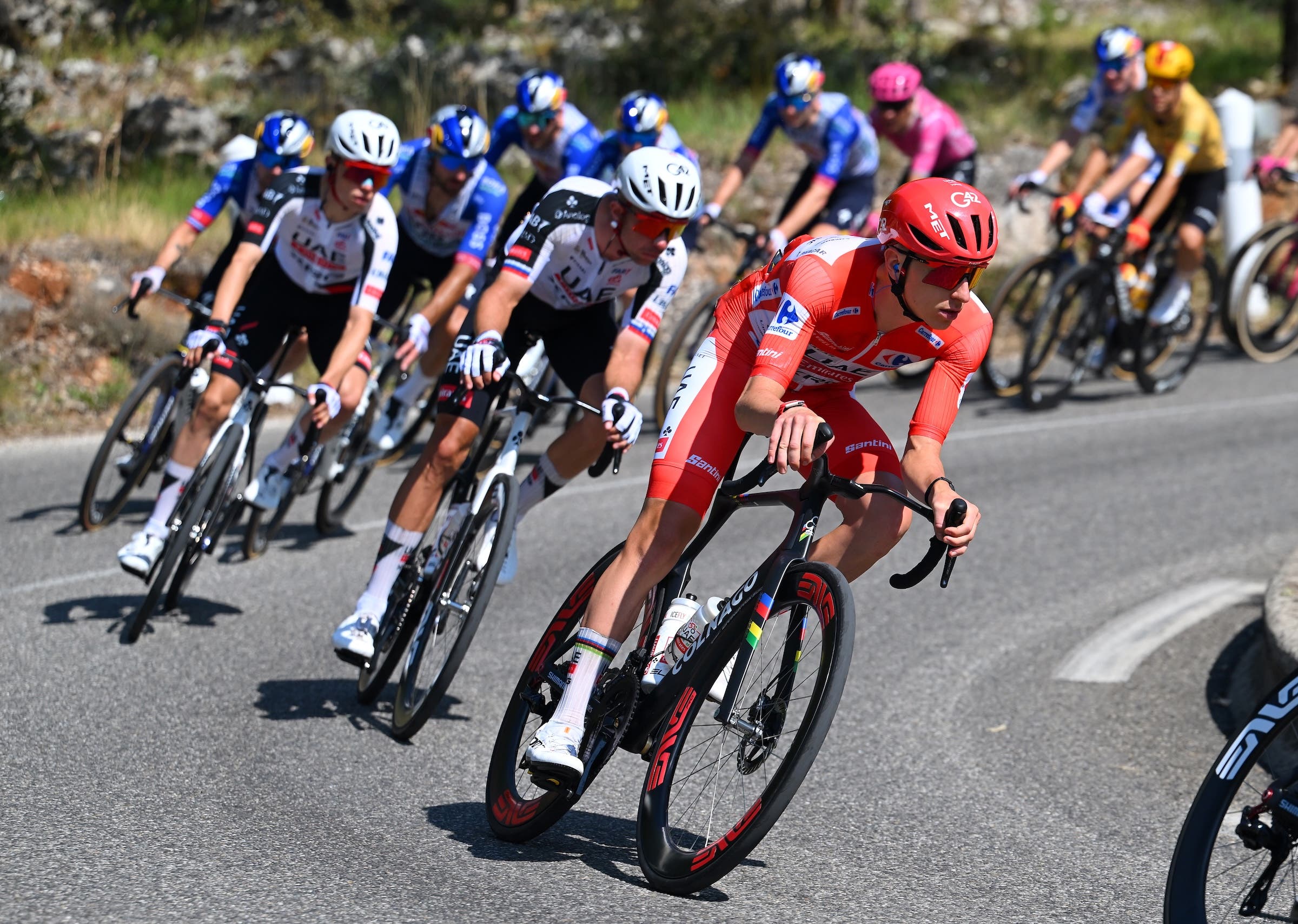 Tadej Pogačar remains the race leader at the Vuelta (Photo: Tim de Waele/Getty Images)