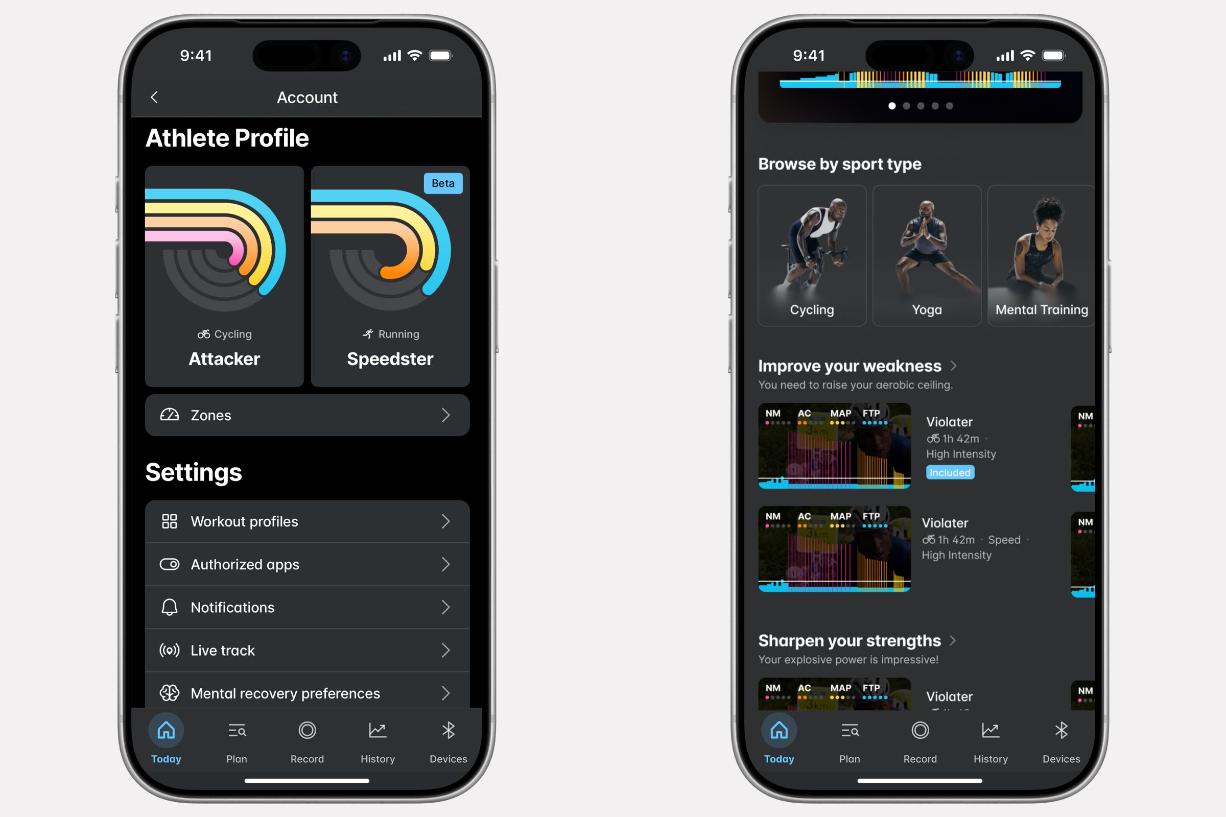 Wahoo SYSTM App screens