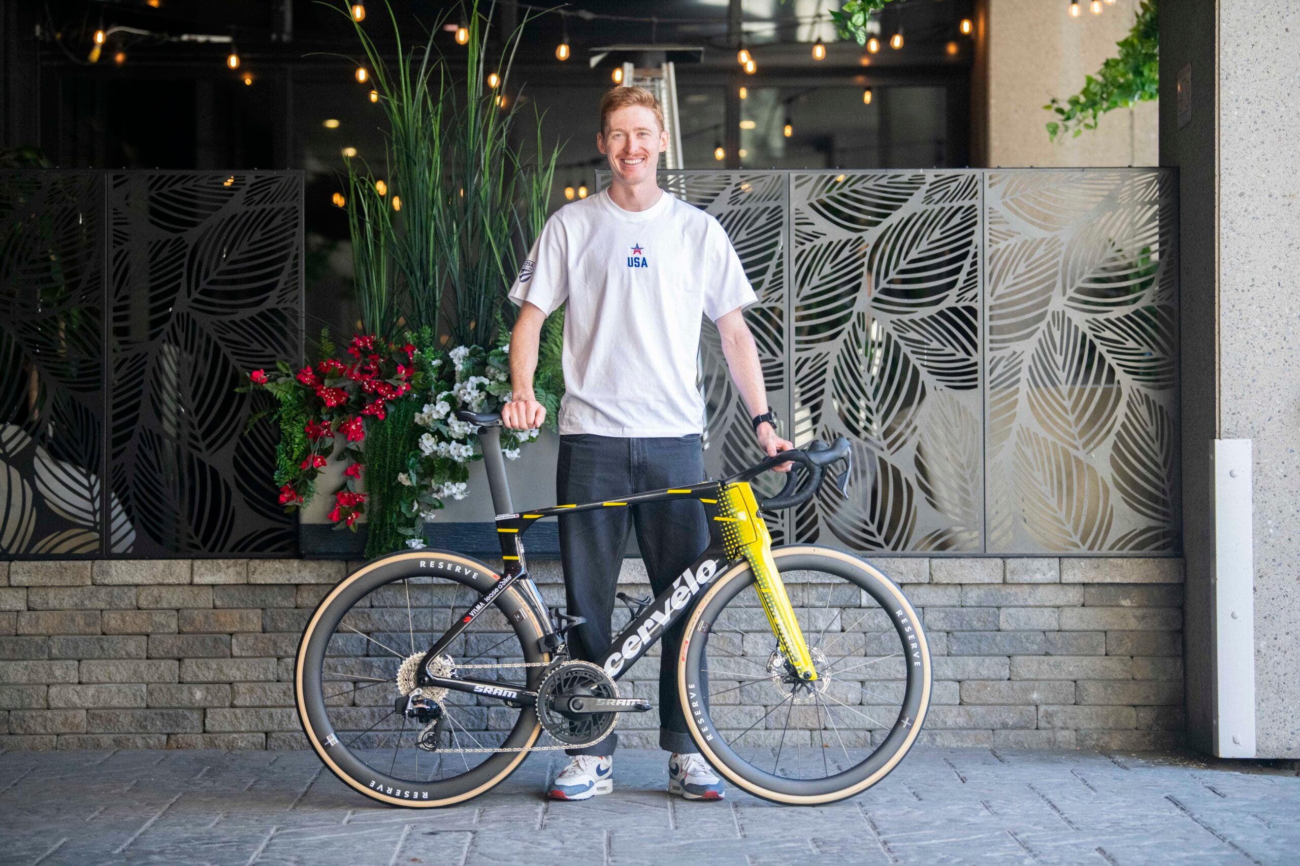 Matteo Jorgenson with his cervelo s5