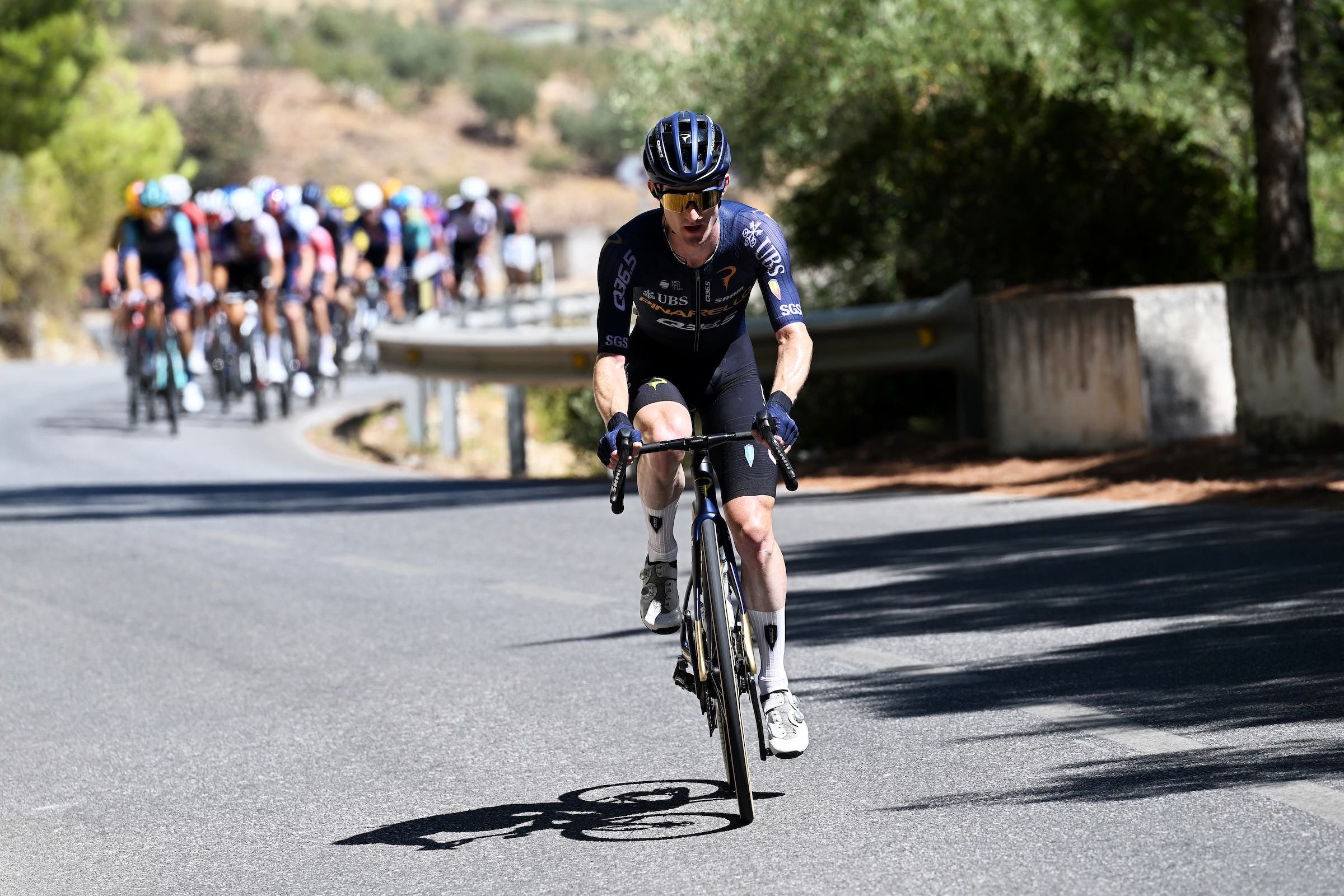 Eddie Dunbar was in the day's early break and struck out alone as the peloton brought that back (Photo: Tim de Waele/Getty Images)