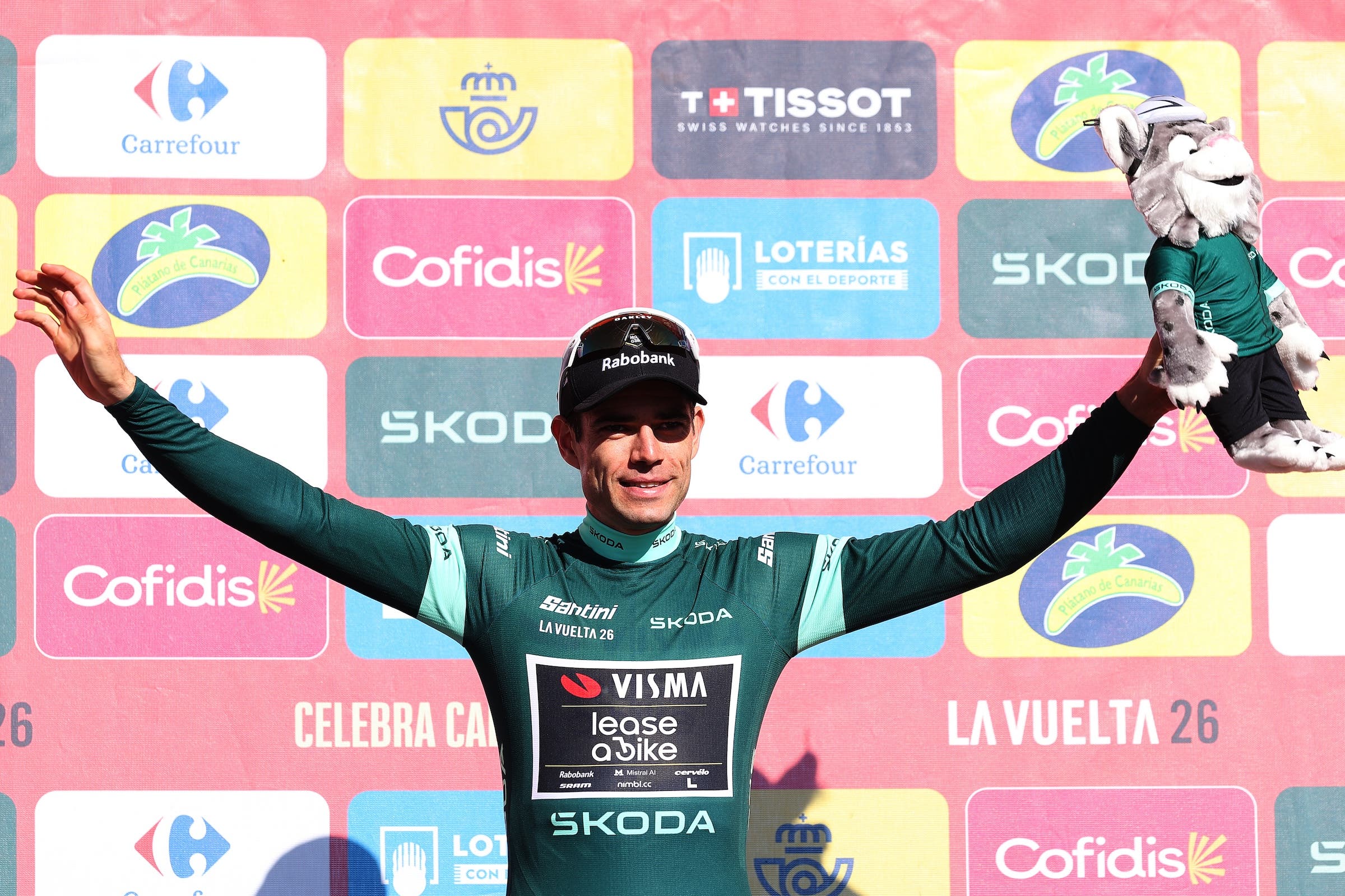 Wout Van Aert secured the points classification with his aggressive performance on stage 20, taking the intermediate sprint (Photo: Alexander Hassenstein/Getty Images)