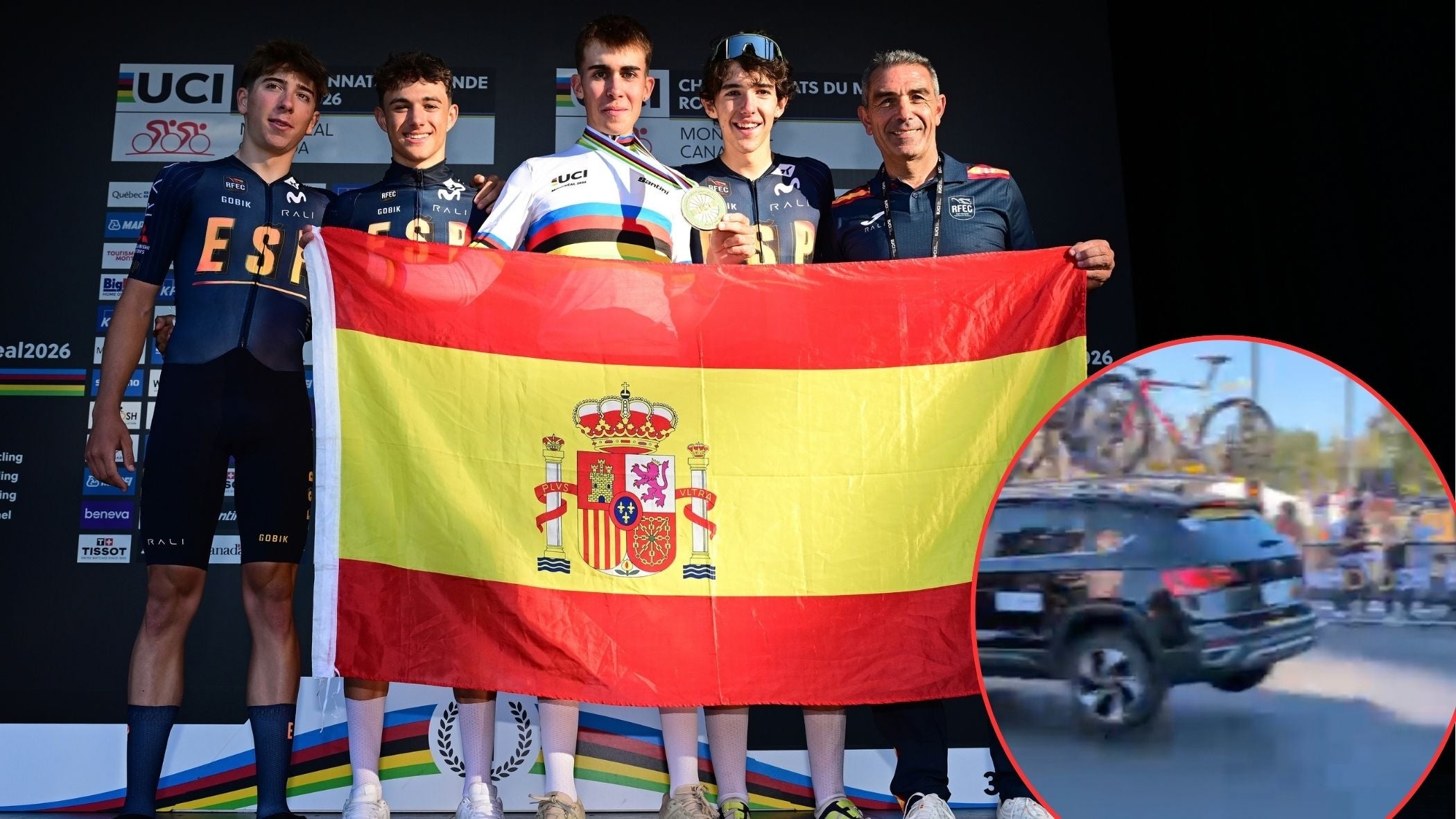 Spanish team car airborne