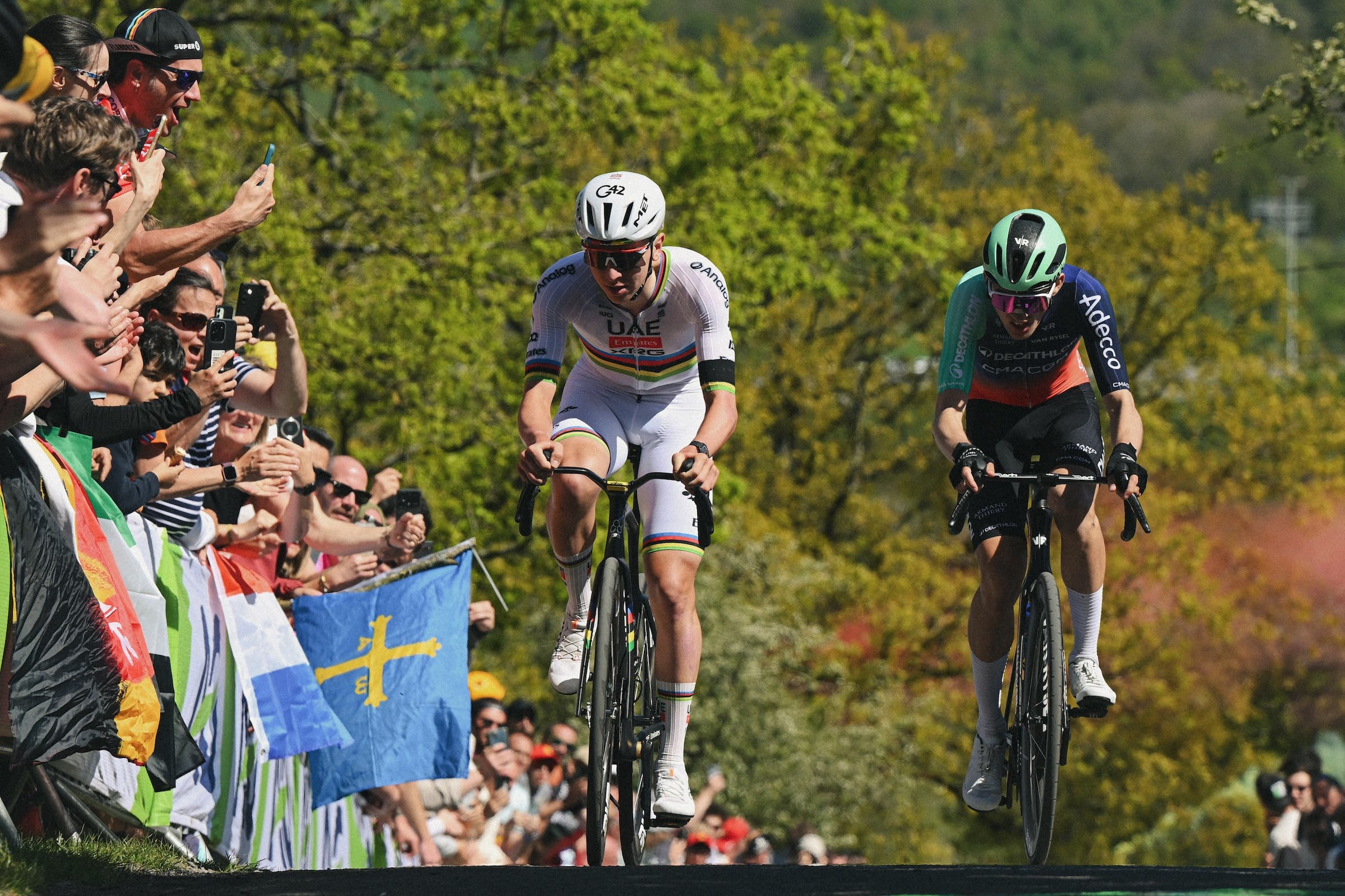 Tadej Pogačar and Paul Seixas went head to head in several races this season, including Liège-Bastogne-Liège (Photo: Dario Belingheri/Getty Images)