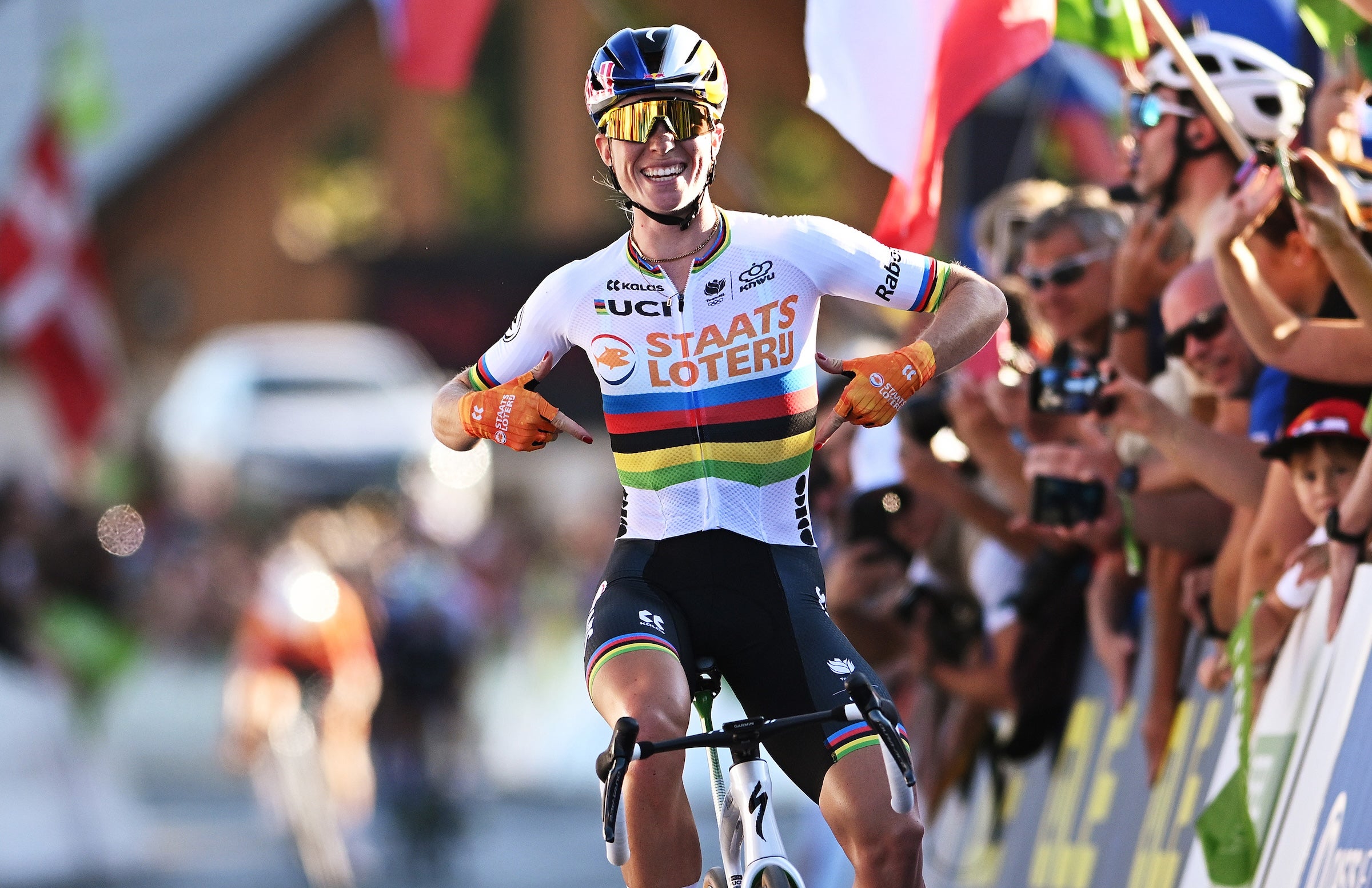 Demi Vollering (Netherlands) wins the European road race championships on October 03, 2026 in Sencur, Slovenia. (Photo: Szymon Gruchalski/Getty Images)