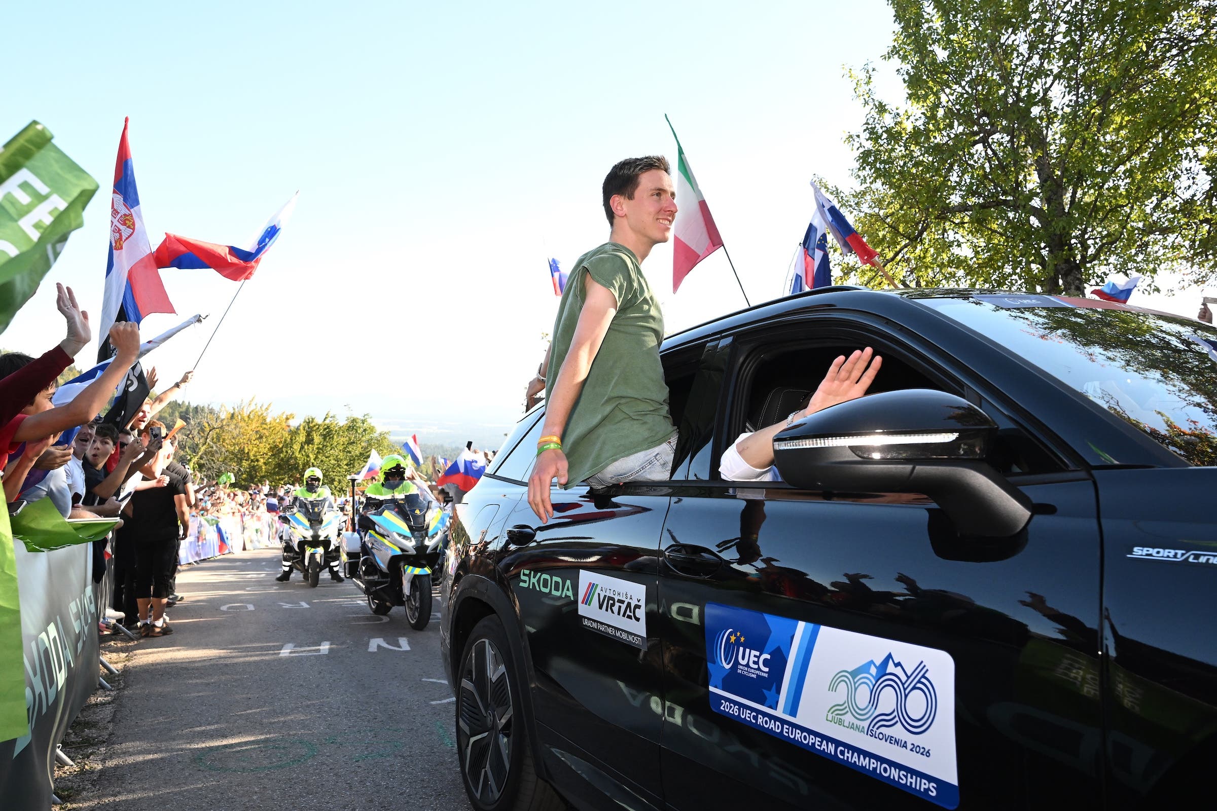 Following his big crash, this is the closest Tadej Pogačar is getting to bike racing (Photo: Szymon Gruchalski/Getty Images)