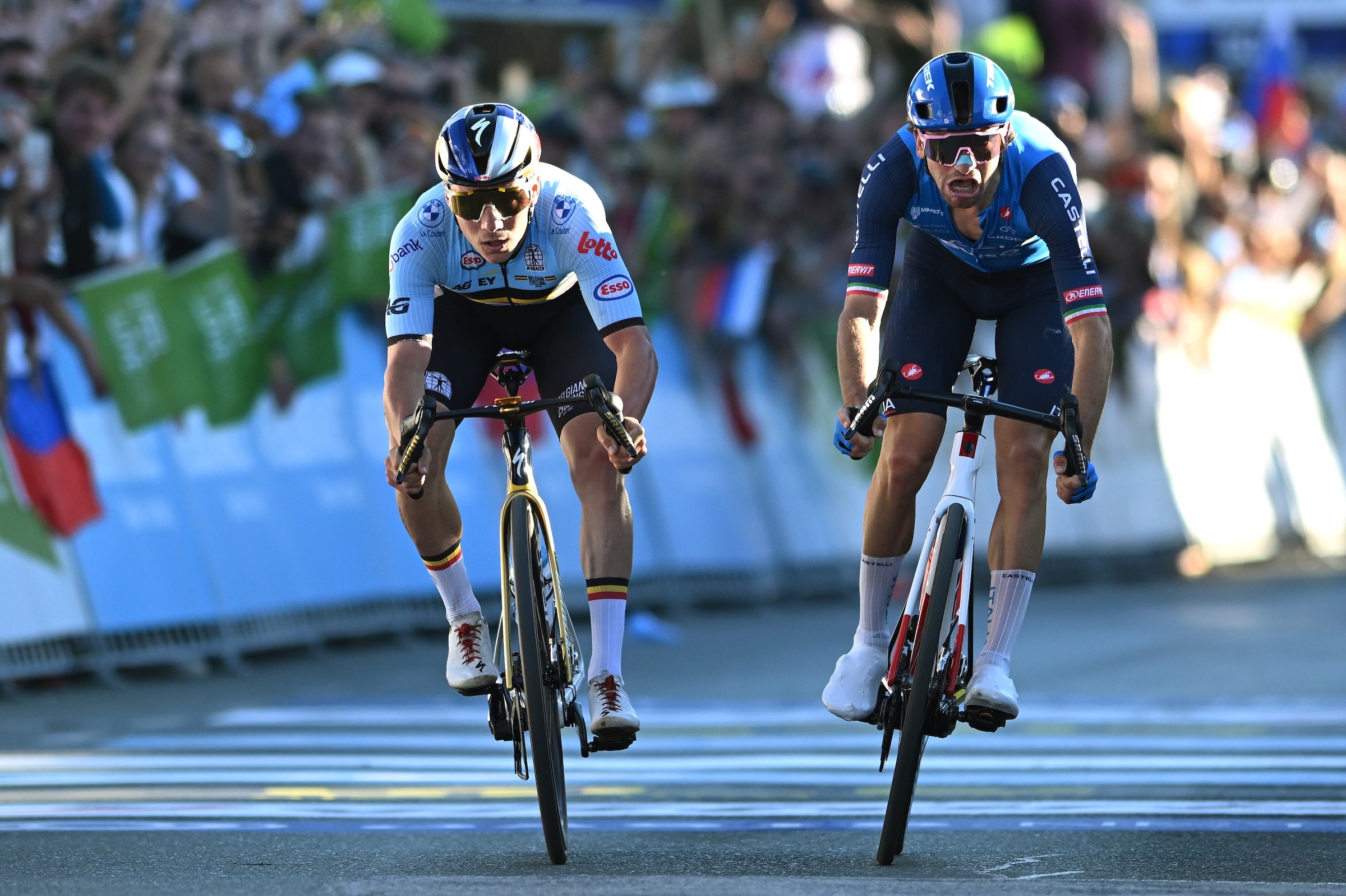Remco Evenepoel beats Giulio Ciccone to become European road race champion in Sencur, Slovenia. (Photo: Szymon Gruchalski/Getty Images)