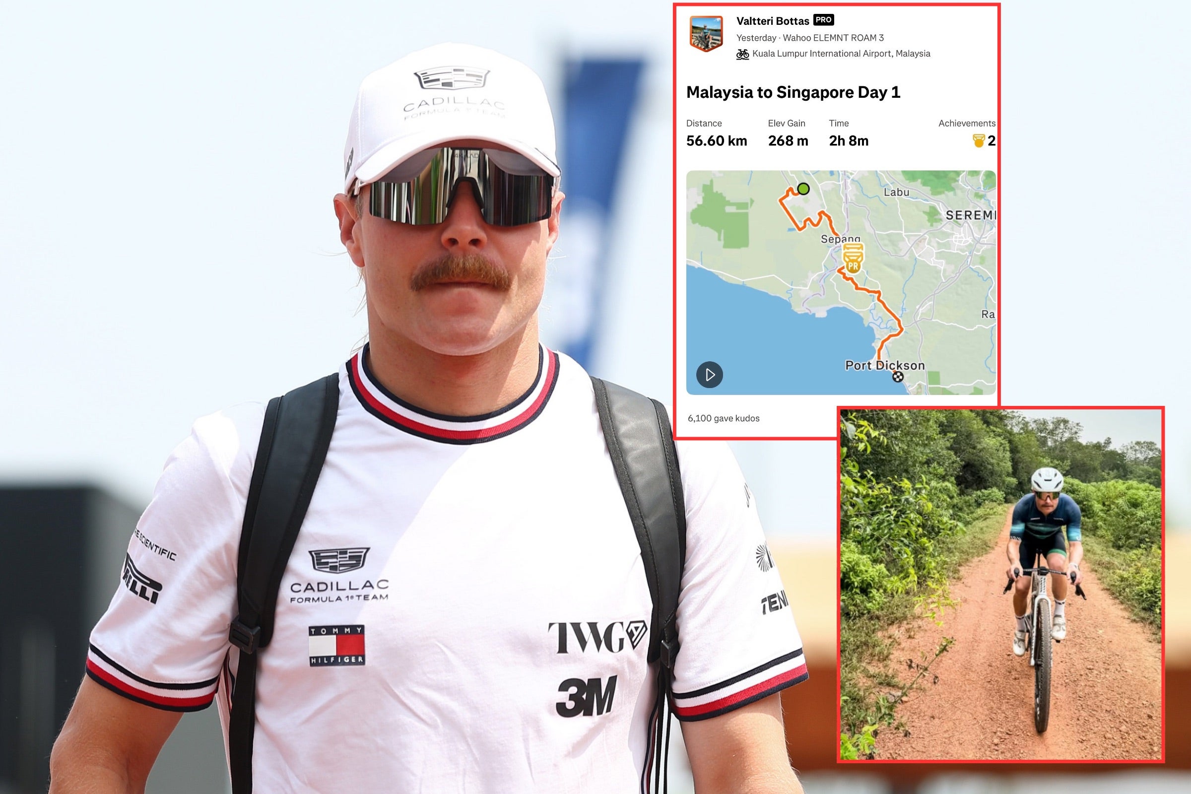 Bottas is riding between the Malaysia and Singapore grand prix.