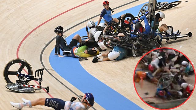 VIDEO: Mass Crash Decimates Women's Omnium at UCI Track World Championships