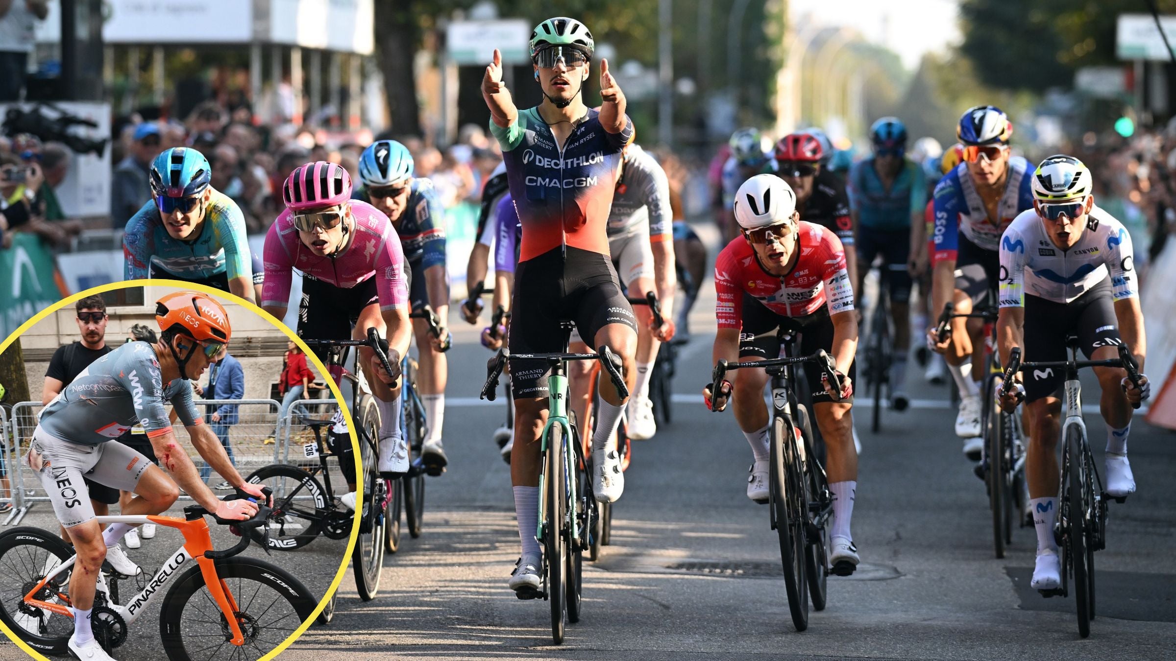 Ben Swift Coppa Bernocchi crash